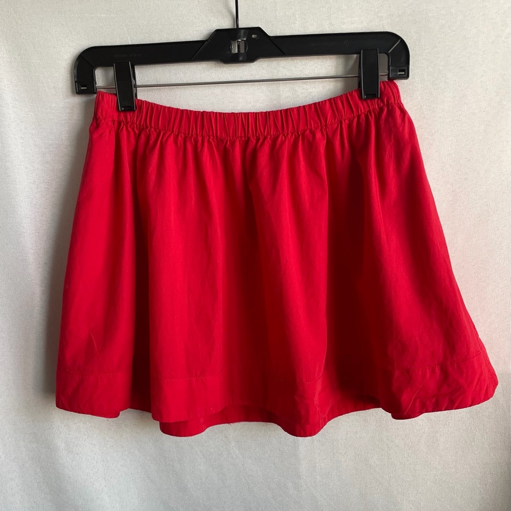 Free People Bright Red Elastic-Waist Mini Skirt